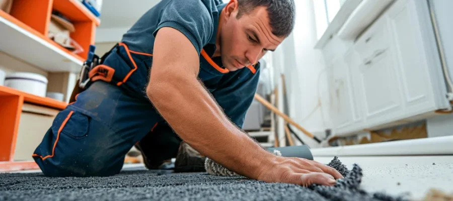 Alfombra de textura suave en un living moderno, ideal para decorar dormitorios y oficinas según la guía de Pisos Alemanes